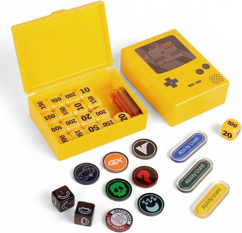 JEPISADI 33-Piece TCG Damage Counter dice Set with Status Markers, VSTAR & GX Cards - TCG Accessories in Storage Box (Classic Color) - Image 2